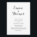 Einfaches Elegant | Moderne Einladung zur Hochzeit<br><div class="desc">Eine schlichte und dennoch elegante Hochzeitseinladung, ideal für Paare, die ein klassisches Hochzeitsthema gewollt haben. Dieses Design verfügt über einen eleganten Script-Schriftart für den Titel und einen einfachen, übersichtlichen Sans-Serif-Schriftart für den Text. Die Farben sind dezent dunkelgrau. Diese können zusammen mit den Schriftart ganz nach Ihren Wünschen angepasst werden, indem...</div>