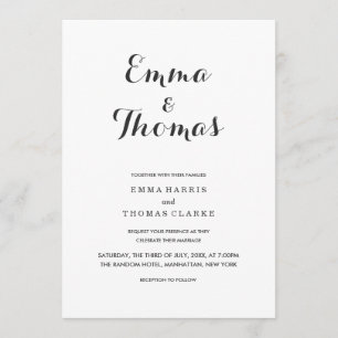 Einfaches Elegant   Moderne Einladung zur Hochzeit