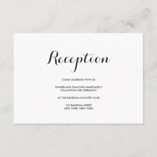 Einfaches Elegant | Moderne Hochzeitskarte für Tis Begleitkarte (Vorderseite)