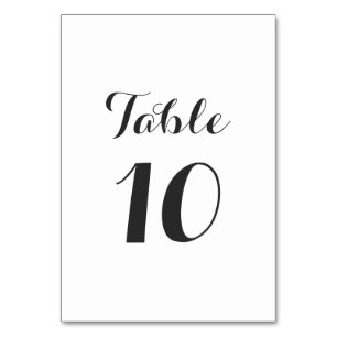 Einfaches Elegant   Moderne Tischnummer Card