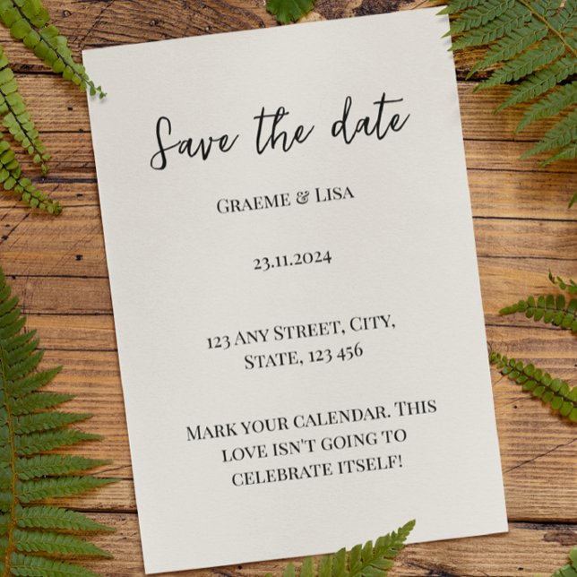 Einfaches Elegante Save the Date Ihren Kalender ma Einladung (Von Creator hochgeladen)