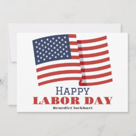 Einfaches Eleganter Arbeitstag mit US-Flagge Dankeskarte