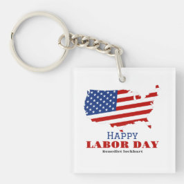 Einfaches Eleganter Arbeitstag mit US-Flagge Schlüsselanhänger