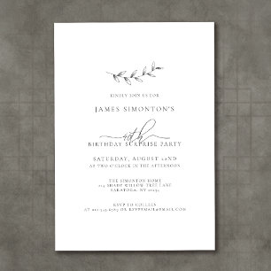 Einfaches elegantes 40. Geburtstagsüberraschungs-P Einladung