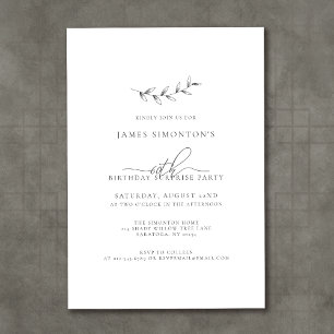 Einfaches elegantes 60. Geburtstagsüberraschungs-P Einladung