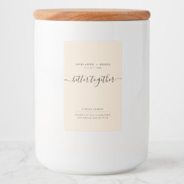 Einfaches elegantes Beige- und Black Wedding Food  Lebensmitteletikett