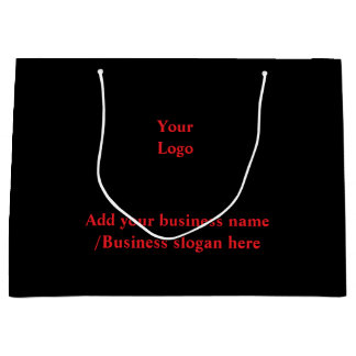 Einfaches elegantes benutzerdefiniertes Logo hier Große Geschenktüte