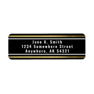 Einfaches Elegantes Black and Gold Foil Label