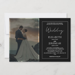 Einfaches elegantes Black & White Overlay Foto Hoc Einladung