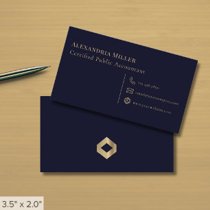 Einfaches elegantes blaues Gold-Diamant-Logo für N Visitenkarte