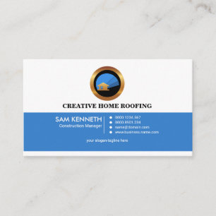 Einfaches elegantes blaues stilvolles Retro Visitenkarte