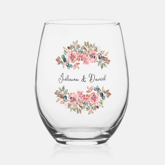 Einfaches elegantes Blumenglas Stemless Wine Glass Weinglas Ohne Stiel (Vorderseite)