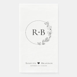 Einfaches elegantes Blumenkraut-Monogramm Serviette