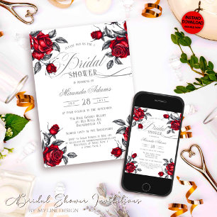 Einfaches elegantes Brautparty der Rose Einladung