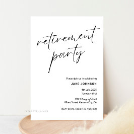 Einfaches elegantes Calligrafy Script Retirement-P Einladung