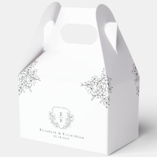 Einfaches elegantes Cherry Blossom Monogram Wappen Geschenkschachtel