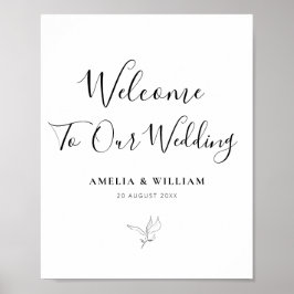 einfaches, elegantes Drehbuch, schwarz-weiß Begrüß Poster