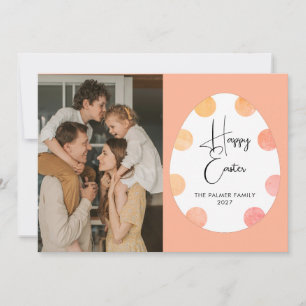 Einfaches Elegantes Ei Frohe Ostern Familienfoto Feiertagskarte