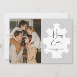 Einfaches Elegantes Ei Frohe Ostern Familienfoto Feiertagskarte