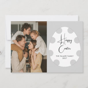 Einfaches Elegantes Ei Frohe Ostern Familienfoto Feiertagskarte