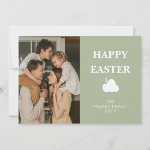 Einfaches Elegantes Ei Frohe Ostern Familienfoto Feiertagskarte