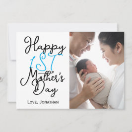Einfaches elegantes Erstes Foto der Mutter Feiertagskarte