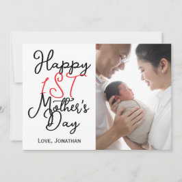 Einfaches elegantes Erstes Foto der Mutter Feiertagskarte