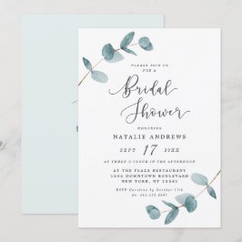 Einfaches elegantes Eukalyptus-Frame-Brautparty Einladung