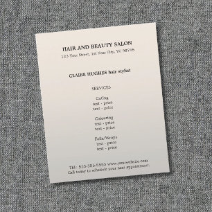 Einfaches Elegantes Falsches Silber Friseur Flyer