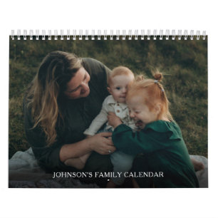 Einfaches Elegantes Familienfoto Kalender