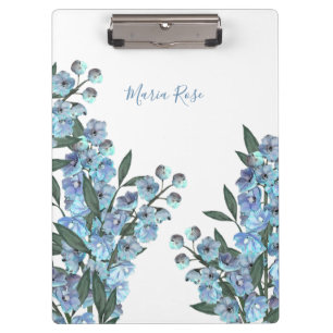 Einfaches elegantes Florales Gartendesign mit blau Klemmbrett
