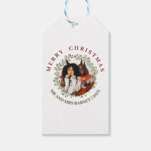 Einfaches Elegantes Florales Weihnachten Familie 1 Geschenkanhänger