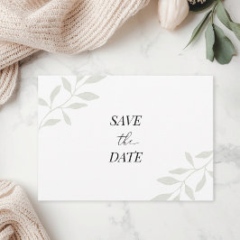 Einfaches elegantes Foliage-Foto Save the Date