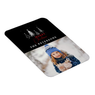 Einfaches Elegantes Foto an der Weihnachtsfeier Magnet