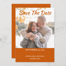 Einfaches elegantes Foto beim Hochfahren der Datum Save The Date