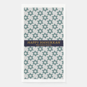 Einfaches elegantes Foto der Hanukkah-Familie Serviette