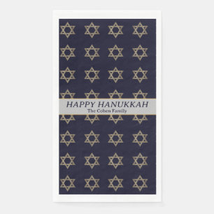 Einfaches elegantes Foto der Hanukkah-Familie Serviette
