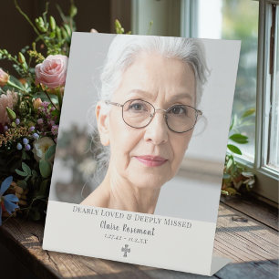 Einfaches Elegantes Foto-Funeral-Podest-Schild Sockelschild