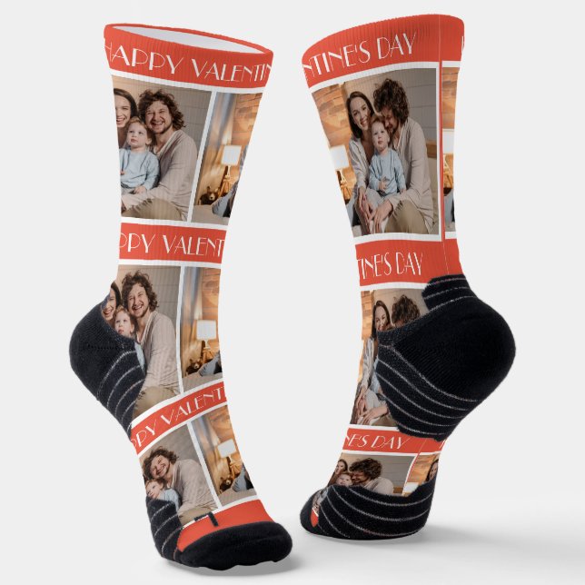 Einfaches elegantes Foto für Valentinstag Socken (Gewinkelt)