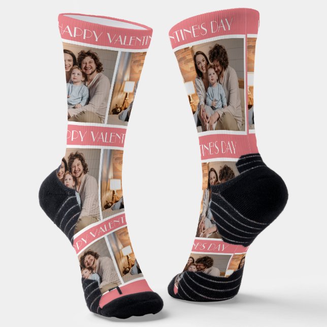 Einfaches elegantes Foto für Valentinstag Socken (Gewinkelt)