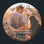 Einfaches elegantes Foto Hochzeit Modernes Rustika Magnet<br><div class="desc">Einfaches,  elegantes,  skurriles,  modernes Foto Wedding,  Save the Date Magnet. Sie können es mit Ihren Daten personalisieren.</div>