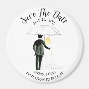 Einfaches elegantes Foto Hochzeit Modernes Rustika Magnet