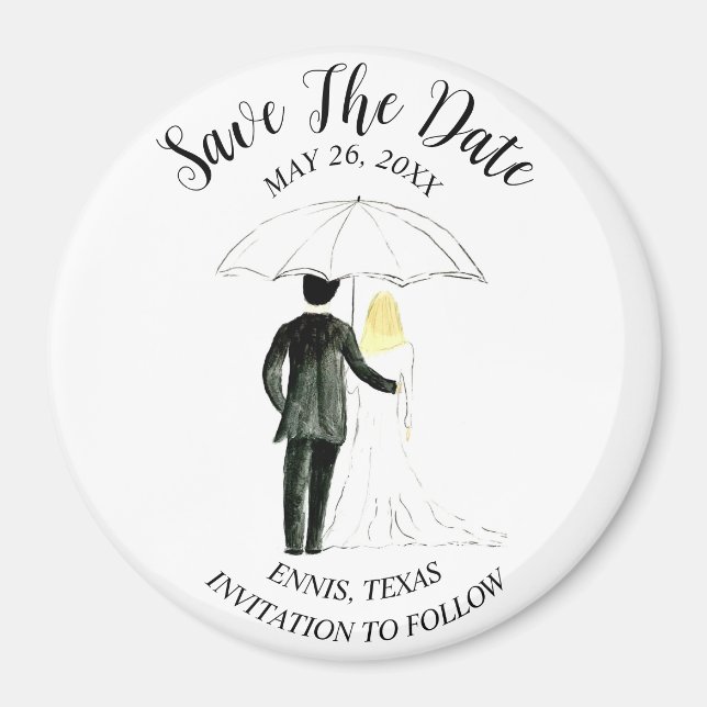 Einfaches elegantes Foto Hochzeit Modernes Rustika Magnet (Vorne)