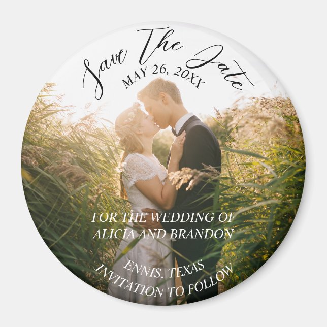 Einfaches elegantes Foto Hochzeit Modernes Whimsy  Magnet (Vorne)