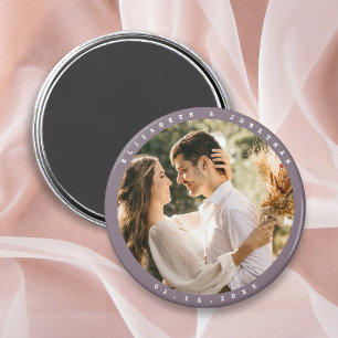 Einfaches elegantes Foto Hochzeit speichern das Da Magnet