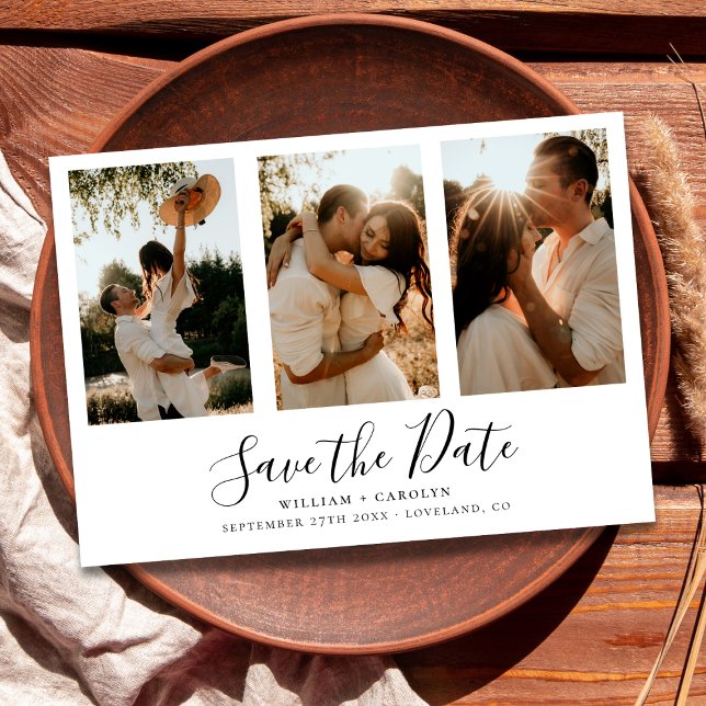 Einfaches elegantes Foto Hochzeit speichert das Da Save The Date (Von Creator hochgeladen)