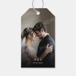 Einfaches elegantes Foto Hochzeit Vielen Dank Geschenkanhänger
