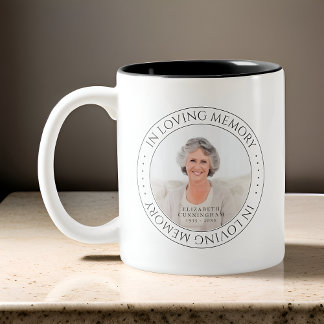 Einfaches elegantes Foto im Gedächtnisgedächtnis Zweifarbige Tasse