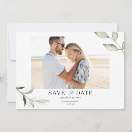 Einfaches elegantes Foto im Grünen Save the Date Einladung