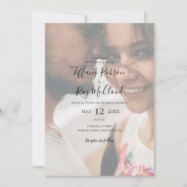 Einfaches elegantes Foto in einer Hochzeit Einladung